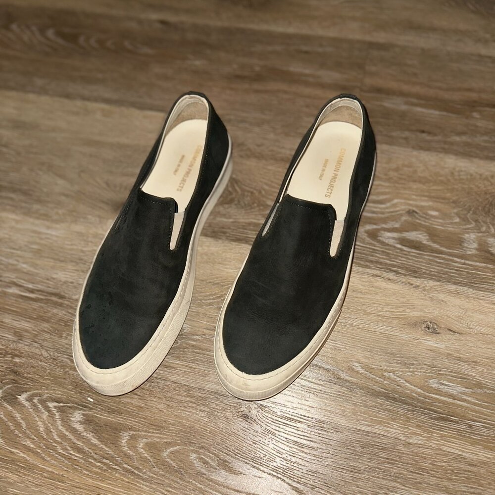 Grey Common Projects Suede Slip-Ons Men's Sneakers